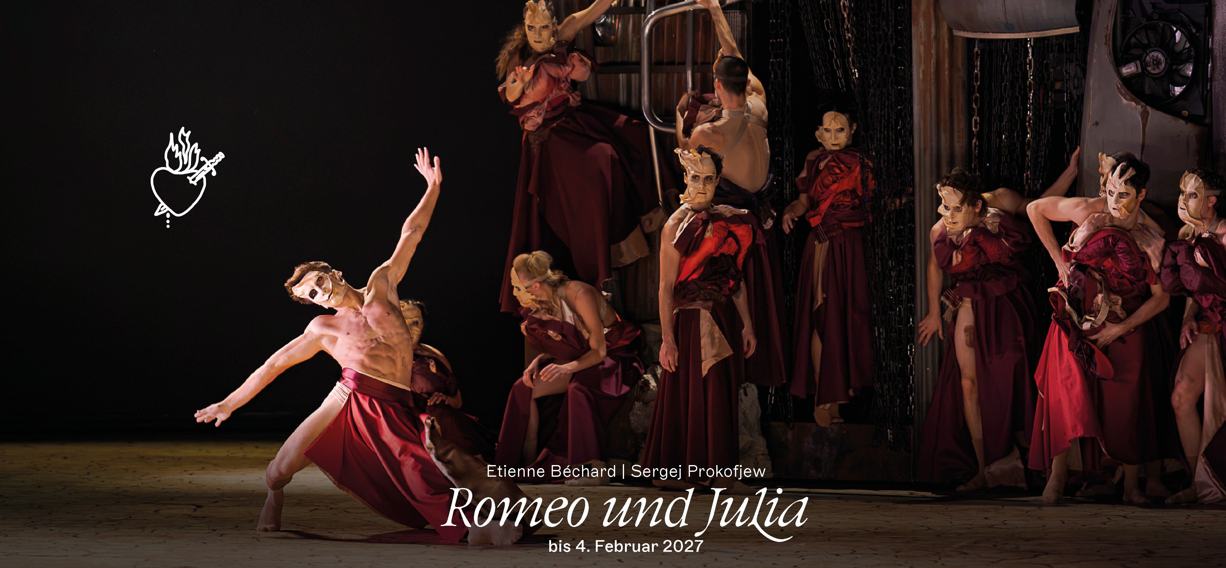 Tommaso Bracci als Mercutio und Ensemble Ballett Graz